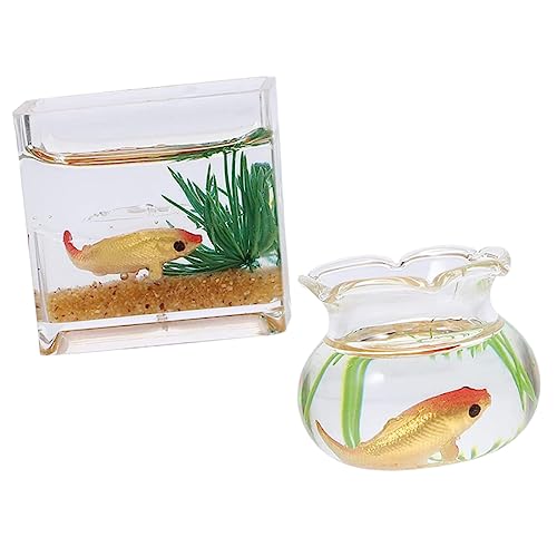 NOLITOY 2 Stück für Aquarien klein Mini Mikro Fischtankverzierung wohnungseinrichtung wohnungsdeko wohnraumdeko kucheltier winzige Dinge Simulations-Aquarium-Modell Glas NOLITOY 2 Stück für Aquarien klein Mini Mikro Fischtankverzierung wohnungseinrichtung wohnungsdeko wohnraumdeko kucheltier winzige Dinge Simulations-Aquarium-Modell Glas von NOLITOY