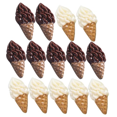 NOLITOY 20 Stück Miniatur Eisdielen Dekorationsset Mini Eiscreme Modelle für Puppenhaus Realistische Accessoires für Kreative DIY Projekte und Mini Szenen von NOLITOY