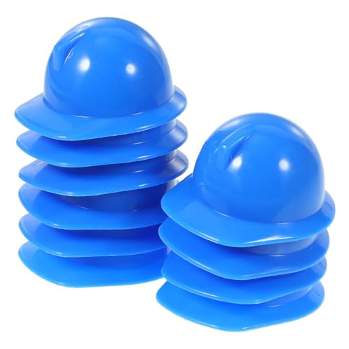 NOLITOY 20 Stück Teiliges Miniatur Sicherheitshelm Mini Bauhelm Modell Blaue Puppen und Haustier Dekoration Vielseitiger Cake Topper und Bastelzubehör für Party und DIY von NOLITOY