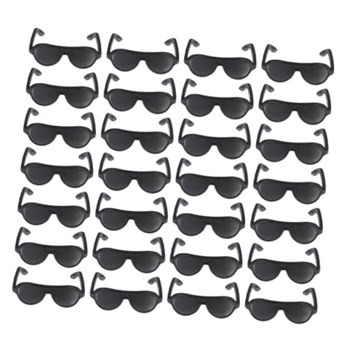 NOLITOY 200 Puppensonnenbrille Cosplay -Party -Accessoire puppenhaus Handwerk Mini-Sonnenbrille Puppenmode-Sonnenbrille Miniatur-Sonnenbrillen-Requisiten Lesebrille für Puppen Schwarz von NOLITOY