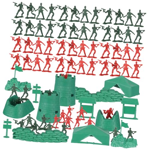 NOLITOY 200 Stück Teiliges Mini Soldaten aus Robustem Kunststoff Militärische Spielfiguren in Rot und Grün für Sandtisch Modelle Fantasievolle Schlachten und Partys von NOLITOY