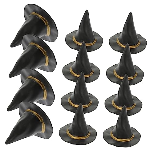 NOLITOY 24 Stück -Dekoration Mini-puppenmütze Winzig Hüte Halloween -Ornamente Party Miniatur -Ornamente Unser Klein Halloween Welche Spitz Black Plastik von NOLITOY