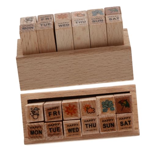NOLITOY 24 Stück Holzstempel Zum Basteln: Niedliche Mini-Stempel Aus Zur Tagebuchdekoration – Wetter- Und Datumsmuster Für Selbstgemachte Scrapbooking-Karten, Planer Und NOLITOY 24 Stück Holzstempel Zum Basteln: Niedliche Mini-Stempel Aus Zur Tagebuchdekoration – Wetter- Und Datumsmuster Für Selbstgemachte Scrapbooking-Karten, Planer Und von NOLITOY