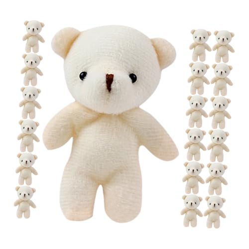NOLITOY 24 Stück Teiliges Mini Bär Anhänger Weiches Plüsch Kuscheltier Schlüsselanhänger Niedliche Kleine Bären Deko Langlebiges Material als Schlüsselbund Accessoire und Taschenanhänger von NOLITOY