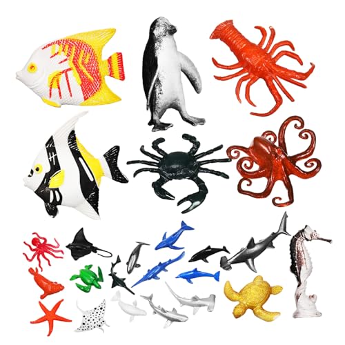 NOLITOY 24 Stück Teiliges Mini Kunststoff Meerestiere Realistische Meeresfiguren für DIY Aquarium Dekorationen und Pädagogisches NOLITOY 24 Stück Teiliges Mini Kunststoff Meerestiere Realistische Meeresfiguren für DIY Aquarium Dekorationen und Pädagogisches von NOLITOY