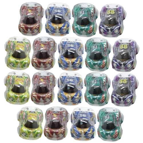 NOLITOY 24 Stück Teiliges Mini Pull Back Auto Spielzeugfahrzeuge Bunte Kleine Kunststoffautos Robuste Rückziehautos für Jungen und Mädchen Indoor von NOLITOY