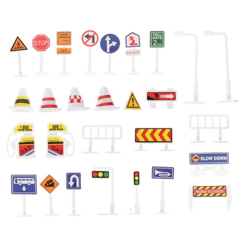 NOLITOY 28 Stück Teiliges Verkehrszeichen Spielset für Realistisches Straßenverkehrsmodell Buntes Mini Verkehrsschilder Set für Kreatives Lernen Geeignet für Klassenzimmer Sandtisch und NOLITOY 28 Stück Teiliges Verkehrszeichen Spielset für Realistisches Straßenverkehrsmodell Buntes Mini Verkehrsschilder Set für Kreatives Lernen Geeignet für Klassenzimmer Sandtisch und von NOLITOY