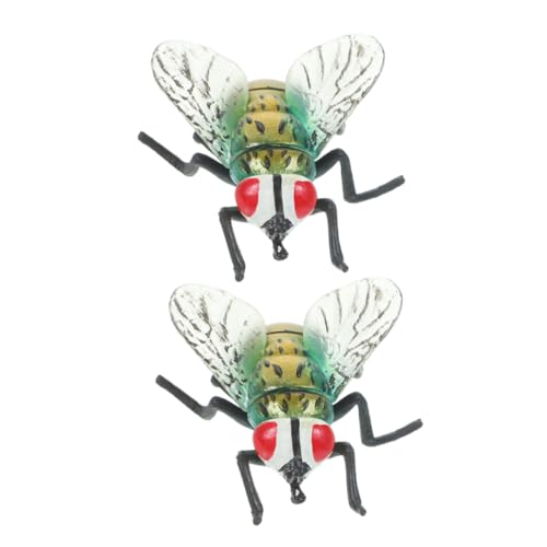 NOLITOY 2Stück Teilige Realistische Fliegenfigur aus Kunststoff Lebensechte Grüne für Halloween Partydekoration für Lehrmittel zur Insektenkunde von NOLITOY