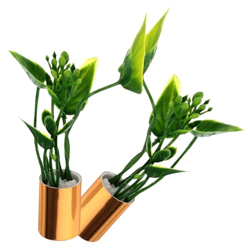 NOLITOY 2st Mini-topfgrünpflanzen Schöne Gartenverzierung Winzige Bonsai-Pflanze Mini-topfblumen Künstlicher Bonsai Mini-topfpflanzen Mini-blumentopf Miniatur Kleines Plastik Ob11 von NOLITOY