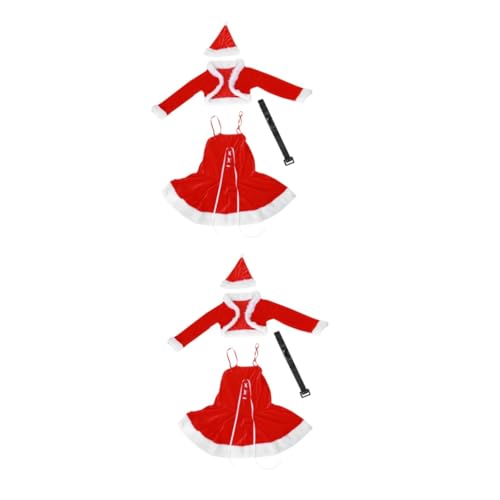 NOLITOY 2st Roter Anzug Für Frauen Rotes Abendkleid Abendkleider Für Frauen Formell Weihnachtsmann-anzug Frauenanzüge Galakleider Für Frauen Formell Rotes Kleid Weihnachten Damen Rock von NOLITOY