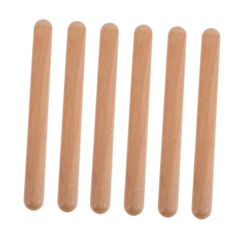 NOLITOY 3 Paare Rhythmusstäbe aus Massivem Hartholz Klangstäbe für Anfänger Percussion Instrument Natürliche Holzfarbe Fördert Musikalisches Talent und Rhythmusgefühl NOLITOY 3 Paare Rhythmusstäbe aus Massivem Hartholz Klangstäbe für Anfänger Percussion Instrument Natürliche Holzfarbe Fördert Musikalisches Talent und Rhythmusgefühl von NOLITOY
