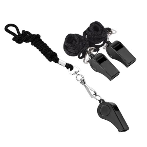 NOLITOY 3 STÜCKE Teiliges Pfeifen Schiedsrichterpfeife aus Robustem Kunststoff mit Lanyard Lauter Signalton Wiederverwendbar für Fußball Sport Notfall und Outdoor Aktivitäten von NOLITOY