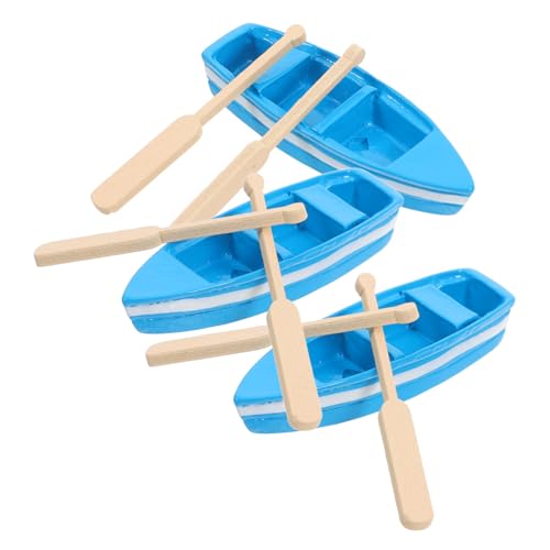 NOLITOY 3 Sätze Miniatur Ruderboot Figuren aus Langlebigem Resin Realistische Micro Landscape Boote für DIY Bonsai Dekoration Farbenfrohe Haus und Gartenornamente für Kreative Heimdeko von NOLITOY