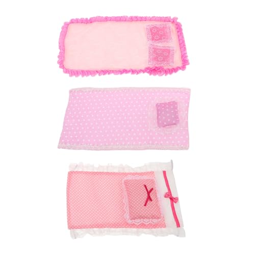 NOLITOY 3 Sätze Puppenmöbel Schlafzimmer Zubehör Leicht Sanft und Detailgetreu für Kreatives von NOLITOY