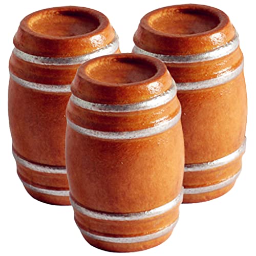 NOLITOY 3 Stück Mini Eimer Modell Bier Und Weinfass Miniatur Szenen Dekoration Wohnaccessoires Kleines Mini Hausschmuck Kleines Hauszubehör Mini Buche von NOLITOY