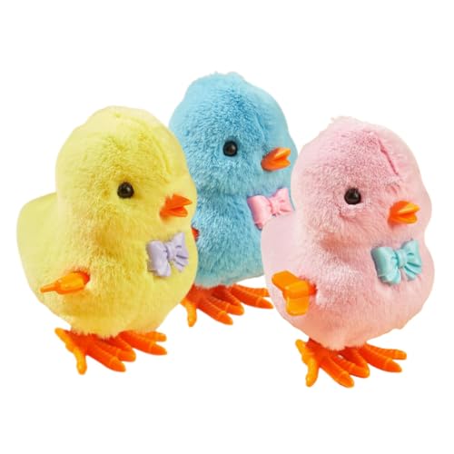NOLITOY 3 Stück Teiliges Aufziehspielzeug Küken Springende Wind up Chick Toys mit Buntem Cartoon Design Fördert Motorik und Aktives Langlebiges und Weiches Material für Kinderspaß von NOLITOY
