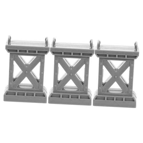 NOLITOY 3 Stück Teiliges Eisenbahnbrückenpfeiler Graues Brückenmodell für DIY Zugbrückenpfeiler Simulation Leicht zu Montieren für Spiele von NOLITOY