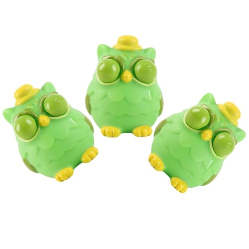 NOLITOY 3 Stück Teiliges Eulen Lustige Augen Popping Stressabbau Handspielzeuge Niedliche Party Favors Leichte und Kompakte Anti Stress Tiere für Büro und Zuhause von NOLITOY