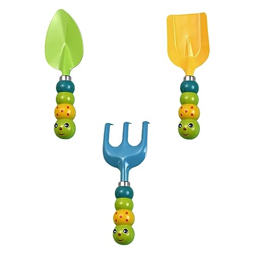 NOLITOY 3 Stück Teiliges Gartenspielzeug Set mit Schaufel Rechen und Schaufel Leichtes Sand Bodenspielzeug für Mädchen und Jungen Sicheres Material für Outdoor Gartenaktivitäten von NOLITOY