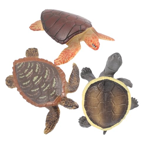 NOLITOY 3 Stück Teiliges Miniatur Schildkröten Modell Realistische Reptilien Tierfiguren Dekorativ und Edukativ als Lernspielzeug für Sammler von NOLITOY