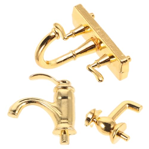 NOLITOY 3stücke Miniatur-Wasserhahn Für Puppenhaus Realistisches Badezimmer-Accessoire Dekoratives Spielzeugornament Fotorequisiten Miniaturmöbel Für Junge Mädchen Und Bastelprojekte von NOLITOY