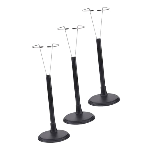NOLITOY 3 Stück Verstellbare Puppenständer Schwarz Stabile Doll Model Stands für Actionfiguren und Sammelfiguren Displayhalter für Puppen Präsentation und Dekoration von NOLITOY