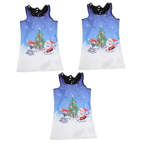 NOLITOY 3 Weste mit Weihnachtsausschnitt Weihnachtsweste Yoga-Kleidung weiße Weihnachtskostüm Modekleidung bequeme Weste stylische Weste Weihnachten Unterhemd Jacke 3d Elasthan von NOLITOY