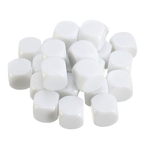 NOLITOY 30 Stück Teiliges Quadratische Blanko würfel aus Robustem Acryl Glänzende Oberfläche Vielseitig für DIY Spiele und Kreative Markierungen Weiß Langlebig und Abriebfest von NOLITOY