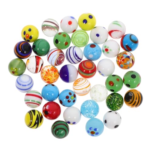 NOLITOY 38 Stück Teiliges Bunte Glasmurmeln aus Robustem Glas Dekorativ für Vasen Gartendekoration Schmetterlingsfutterspender und Aquarien Farbenfroh und Sicher für Fische von NOLITOY