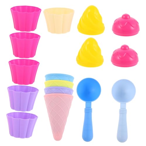NOLITOY 3Er-Set Kinderspielzeug Schaufelkegelspielzeug Kegelschaufelkegel Schaufelspielzeug für Sand-Eistüten Eiscreme-Sandspielzeug Eisformen Plastik von NOLITOY