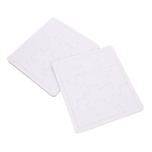 NOLITOY 4 Blätter Leere Puzzleteile aus Papier Quadratisch DIY Malen Basteln für Kreativität Fördern und Kognitive Fähigkeiten Spielerisch Entwickeln von NOLITOY