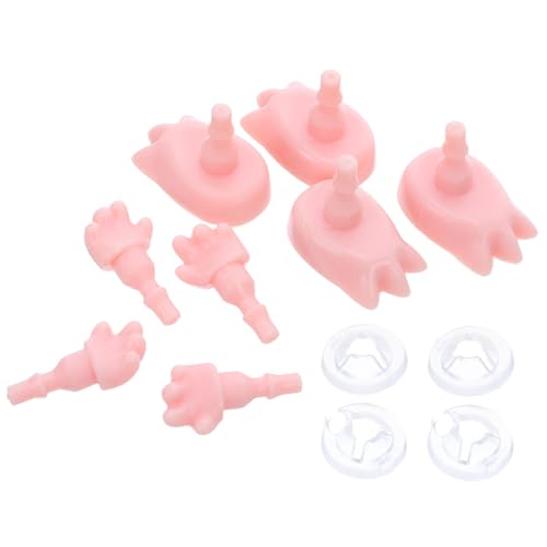 NOLITOY 4 Sätze Miniatur Puppenhände und Füße Ersatzteile Realistische Kunststoff Gelenke für DIY Puppenbau Zubehör Kreative Reparatur und Austausch für Sammelfiguren von NOLITOY