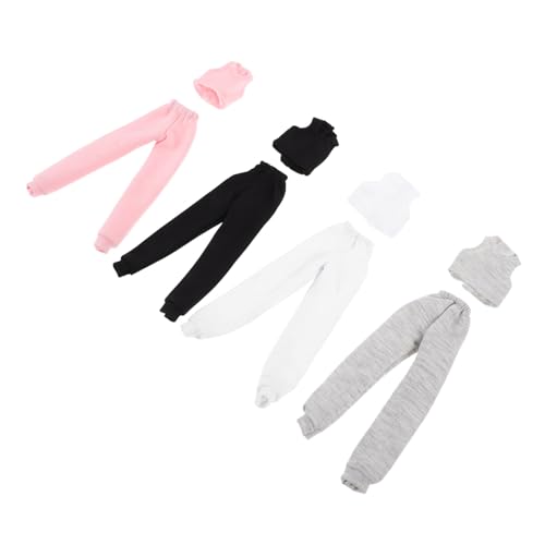 NOLITOY 4 Sätze Sportliches Outfit mit Farbigen Westen und Hosen Bequemes Anziehen für Puppen Vielseitig für Kreatives Rollenspiel und Alltag von NOLITOY