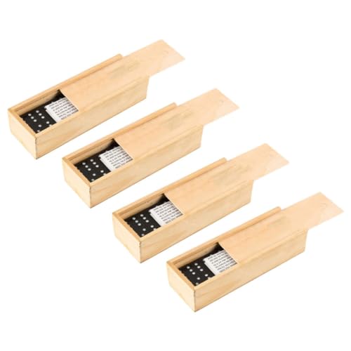 NOLITOY 4 Sätze Teiliges Domino spielset aus Holz mit Schwarzem Design Inklusive Praktischem Holz aufbewahrungskasten Interaktives Familienspiel für Erwachsene Kommunikation und Spaß für NOLITOY 4 Sätze Teiliges Domino spielset aus Holz mit Schwarzem Design Inklusive Praktischem Holz aufbewahrungskasten Interaktives Familienspiel für Erwachsene Kommunikation und Spaß für von NOLITOY