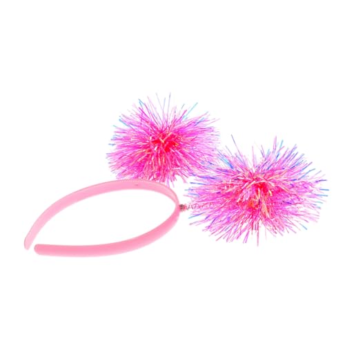 NOLITOY 4 Stirnband geburtstag haarband Haargummis für Mädchen kreative geschenke fasching haarreif rosa Haarschmuck eine Armatur Geburtstagsstirnbänder für Frauen Pop Ball von NOLITOY