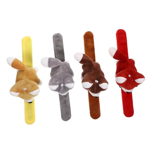 NOLITOY 4 Stück Entzückende Plüsch-stofftier-slap-armbänder, Cartoon-tier-slap-band-partygeschenke von NOLITOY