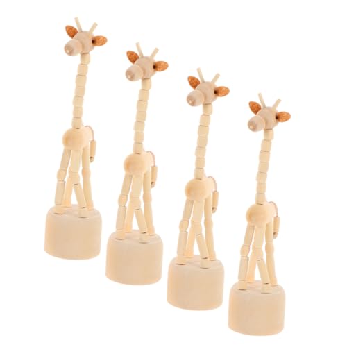 NOLITOY 4 Stück Handgefertigte Miniaturfiguren für Kreative Raumdekoration Leichte und Tragbare Tierpuppen für Interaktives Lernen und Spiel Spaß von NOLITOY