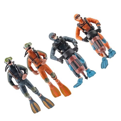 NOLITOY 4 Stück Miniatur Taucher Figur Schwimmende Aquarium Deko Kleine Taucher Modelle Leichte Unterwasser Dekoration für Fischbecken Kompakt und Platzsparend Farblich Zufällige Farbe von NOLITOY