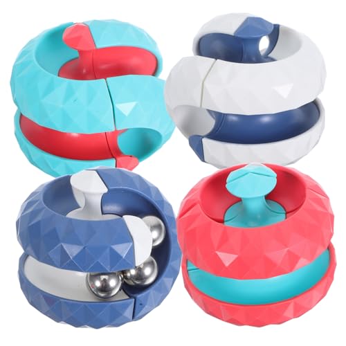 NOLITOY 4 Stück Rotierende Puzzle-Kugeln Beruhigendes Fidget Glatter Drehmechanik Handliches Stressabbau-Spiel für Erwachsene für Büro Zuhause und Reisen von NOLITOY