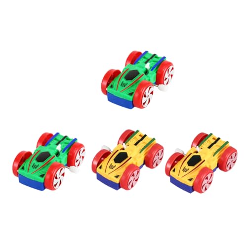 NOLITOY 4 Stück Teiliges Doppelseitige Aufziehautos aus Robustem Kunststoff Farbenfrohe Spielzeugautos mit Langlebig und Sicher als und Raumdekoration für Jungen und Zufällige Farbe von NOLITOY