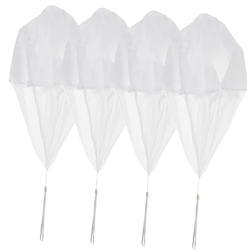 NOLITOY 4 Stück Teiliges Fallschirmspielzeug für Handwerfbar mit Weißer Schnur Robustes Outdoor Flugspielzeug für Mädchen und Jungen für Garten und Sommeraktivitäten von NOLITOY