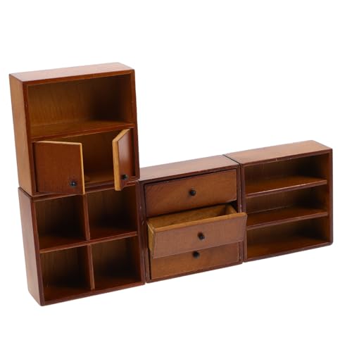 NOLITOY 4 Stück Teiliges Miniatur Dollhouse Möbelset DIY Schränke mit Realistischem Bücherregal und Schrank Flexible für Kreative Puppenhaus Dekoration und Lernspaß NOLITOY 4 Stück Teiliges Miniatur Dollhouse Möbelset DIY Schränke mit Realistischem Bücherregal und Schrank Flexible für Kreative Puppenhaus Dekoration und Lernspaß von NOLITOY