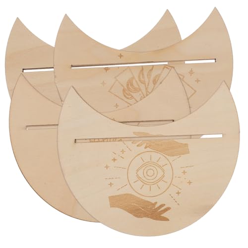 NOLITOY 4 Stück Teiliges Mondförmiges Tarot Kartenhalter Aus Natürlichem Holz Mit Feinen Schnitzereien Kompakter Tisch Organizer Für Tarotkarten Aufbewahrung Und Wahrsagung Zubehör NOLITOY 4 Stück Teiliges Mondförmiges Tarot Kartenhalter Aus Natürlichem Holz Mit Feinen Schnitzereien Kompakter Tisch Organizer Für Tarotkarten Aufbewahrung Und Wahrsagung Zubehör von NOLITOY