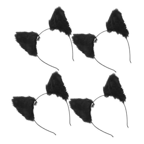 NOLITOY 4 Stück Teiliges Plüsch Fuchs und Katzenohren Haarreif Leichtes Rutschfestes Tierkostüm Accessoire für Frauen und Männer für Halloween Cosplay und Kostümpartys von NOLITOY