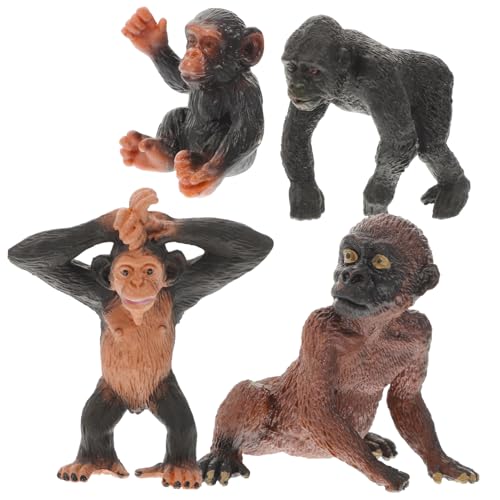 NOLITOY 4 Stück Teiliges Schimpansen Modell aus Robustem Realistische Simulation Detailreiche Wildtierfiguren Kindgerechtes Affenspielzeug Dekoration für Kinderzimmer und Schreibtisch NOLITOY 4 Stück Teiliges Schimpansen Modell aus Robustem Realistische Simulation Detailreiche Wildtierfiguren Kindgerechtes Affenspielzeug Dekoration für Kinderzimmer und Schreibtisch von NOLITOY