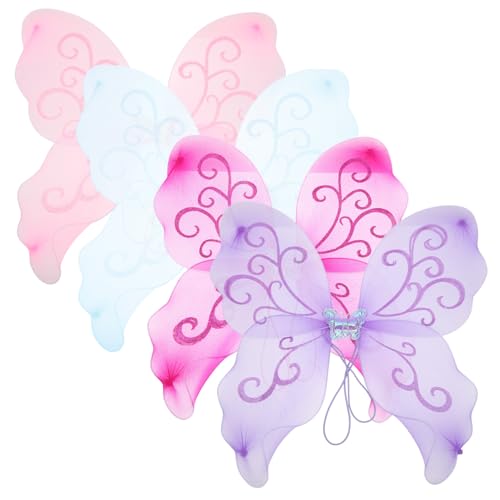 NOLITOY 4 Stück Teiliges Schmetterlingsflügel für Leichte Weiche Feen und Engelsflügel Kostüm Requisite Farbenfrohe Cosplay Dekoration für Mädchen Party und Fotos NOLITOY 4 Stück Teiliges Schmetterlingsflügel für Leichte Weiche Feen und Engelsflügel Kostüm Requisite Farbenfrohe Cosplay Dekoration für Mädchen Party und Fotos von NOLITOY