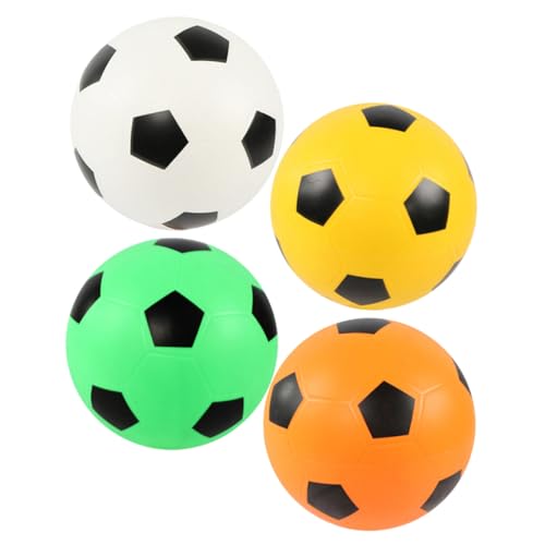 NOLITOY 4 Stück Teiliges Soft Foam Fußball für Leichter Spielball für Drinnen und Draußen für Teamspiele und Familienaktivitäten Weiß Gelb Orange und Grün von NOLITOY