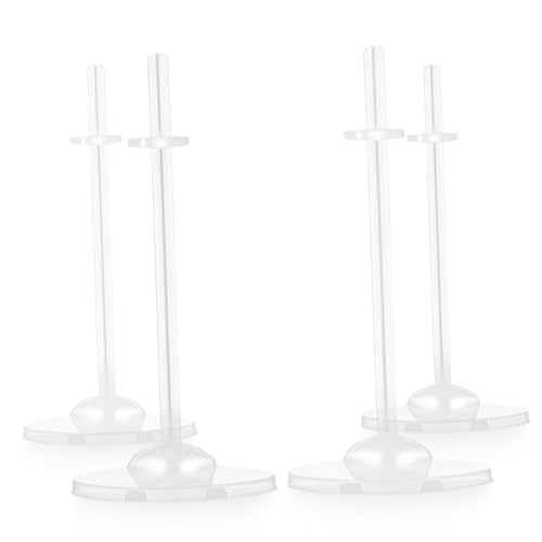 NOLITOY 4 Stück Transparente Puppenständer aus Robustem Einfache Montage Wiederverwendbar Doll Holder Stands für Actionfiguren Displayhalter für Puppensammlung und Sammlermodelle von NOLITOY