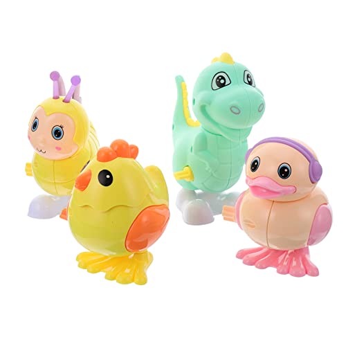 NOLITOY 4 Stück Uhrwerk Tierspielzeug aufziehbares Interessantes + Toy Set Uhrwerk für Uhrwerkspielzeug für Plastik von NOLITOY