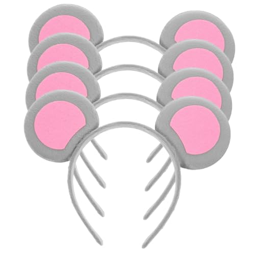 NOLITOY 4 Stück -stirnband Mäusekostümohren Cosplay-stirnband Ohren Stirnband Ohr Haarreifen Mausohr-stirnbänder Blau Mausohren Grau Cosplay-stirnbänder Für Frauen Mini Rosa Stoff von NOLITOY